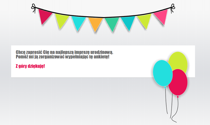 Organizacja imprezy okolicznościowej i zaproszenie
